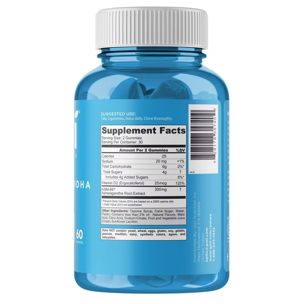 Goli Nutrition Ashwagandha Vegan Gummies