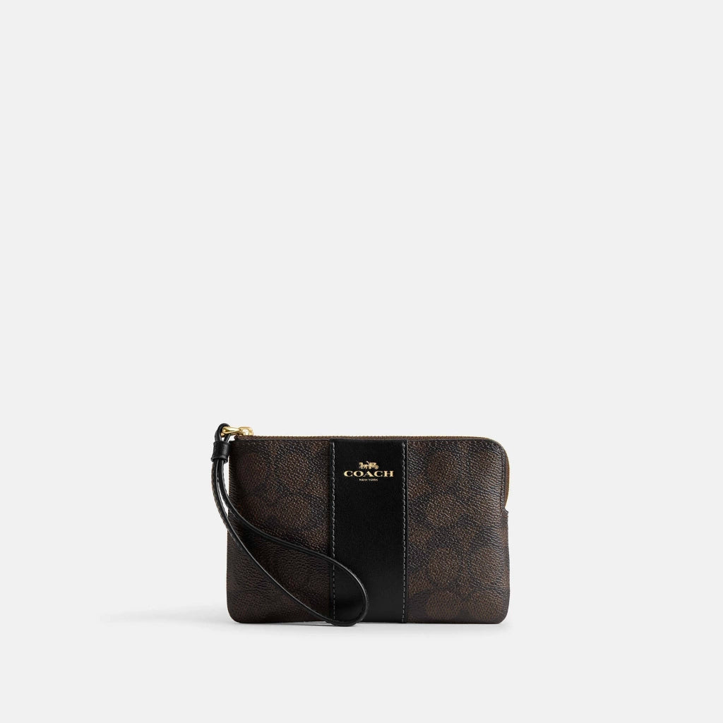 Coach Cartera Wristlet Signature Canvas Negro