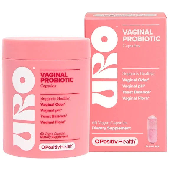 URO Probióticas Vaginales para Equilibrio Del pH, Olor Vaginal y Apoyo a la Salud Vaginal, 60 Unidades