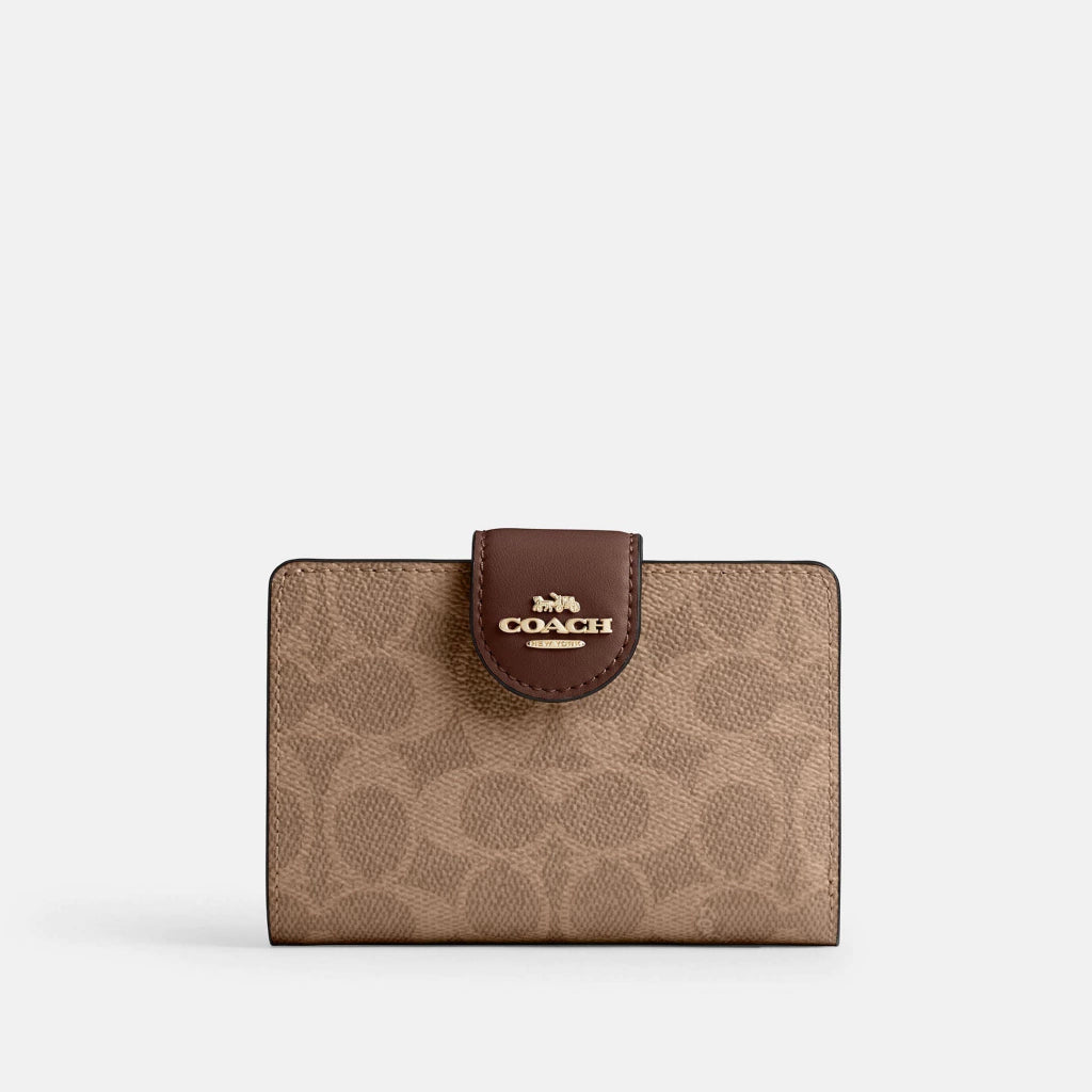 Coach Cartera Medium Corner Signature Canvas Café