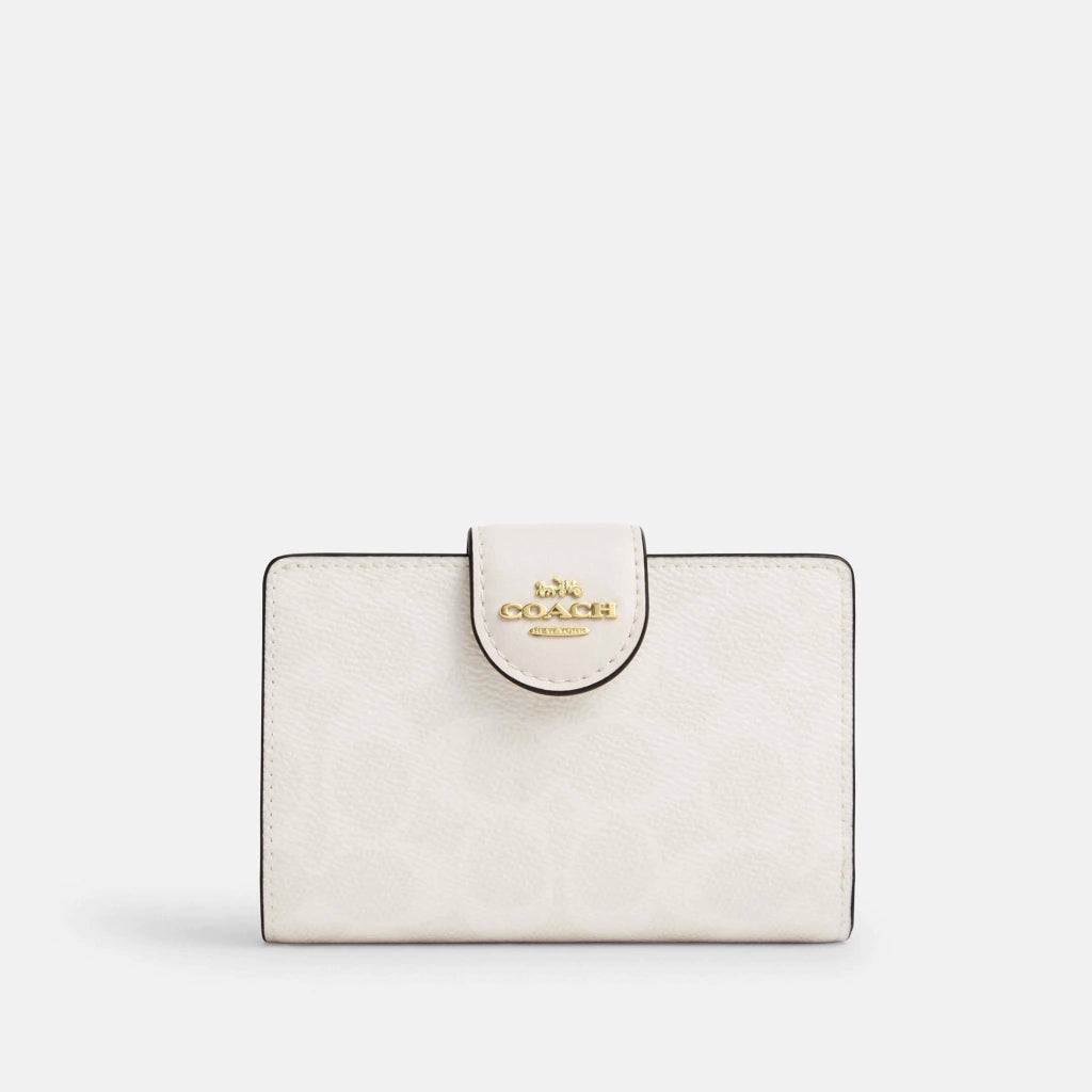 Coach Cartera Medium Corner Signature Canvas Café