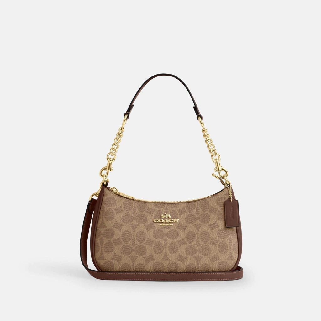 Coach Bolsa Teri Shoulder Café