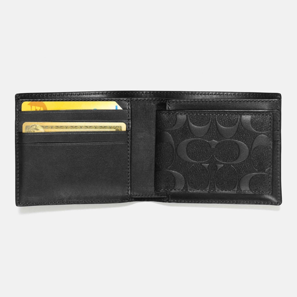 Coach Men Cartera 3 en 1 Signature Canvas