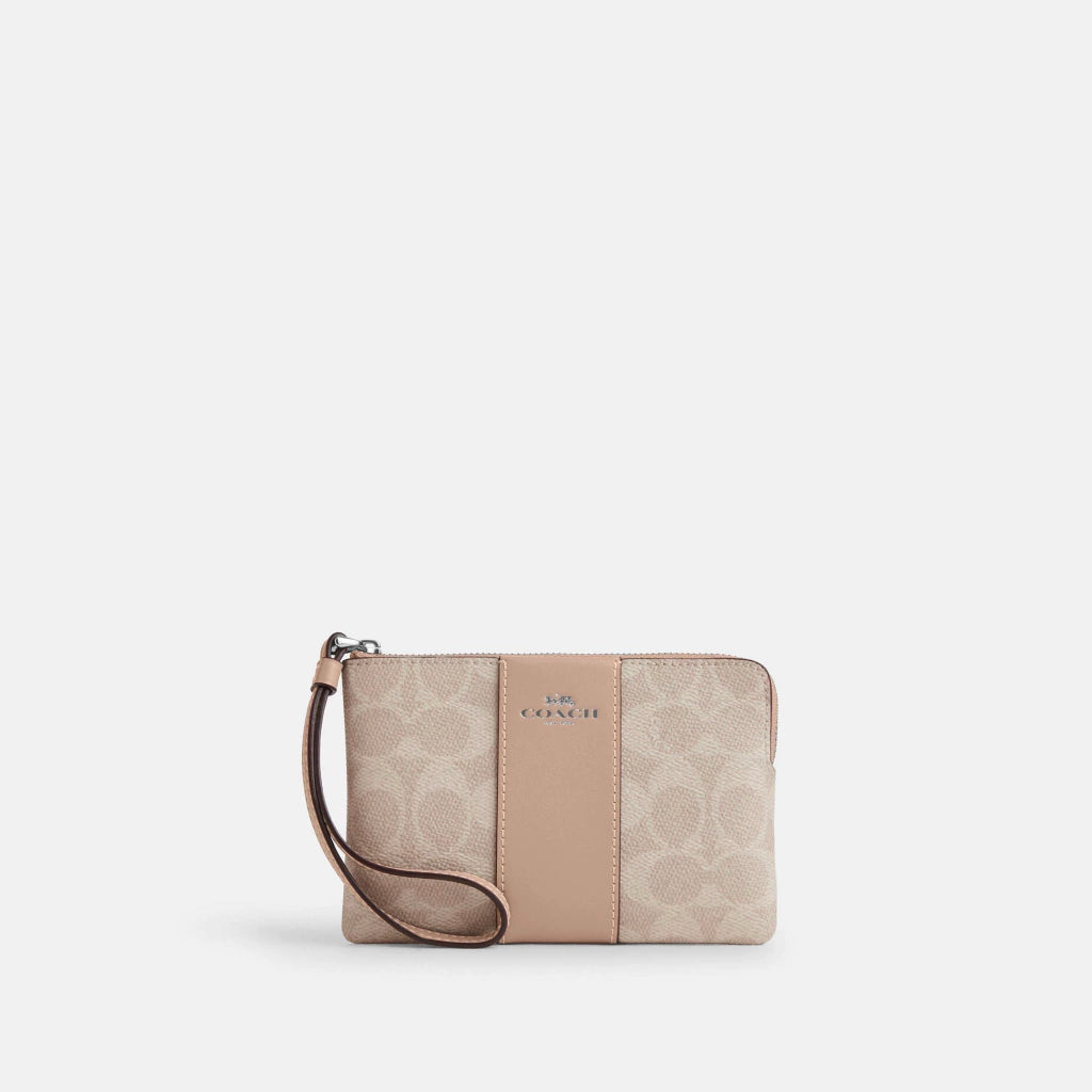 Coach Cartera Wristlet Signature Canva Café